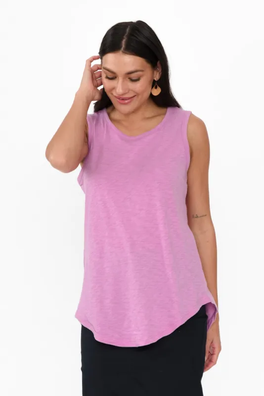 Keira Candy Pink Cotton Tank sold by Blue Bungalow