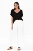 Aspen White Linen Blend Wide Leg Pants sold by Blue Bungalow