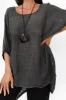Nassau Charcoal Linen Top sold by Blue Bungalow