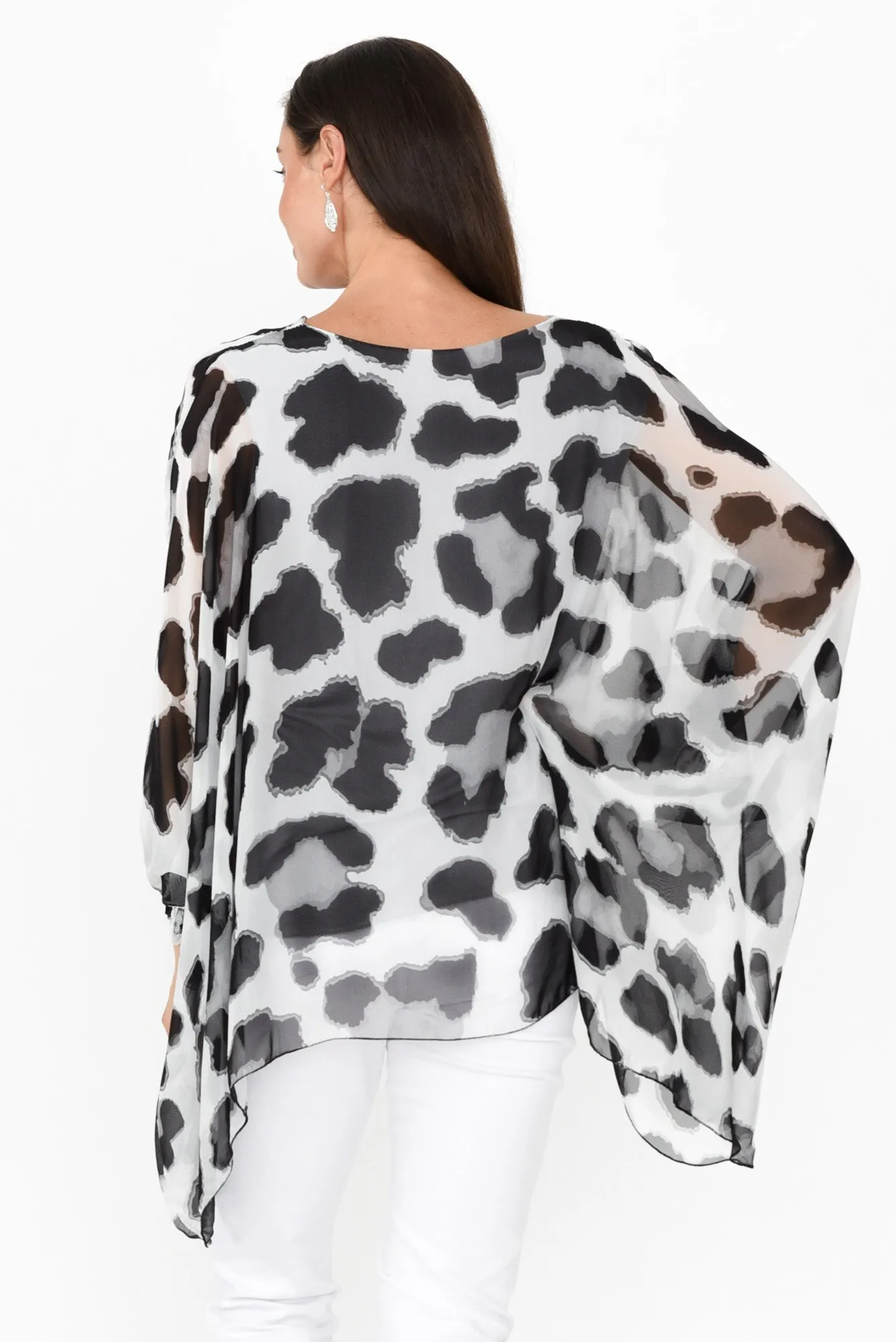 Cartier Black Leopard Silk Layer Top sold by Blue Bungalow product image thumbnail 4