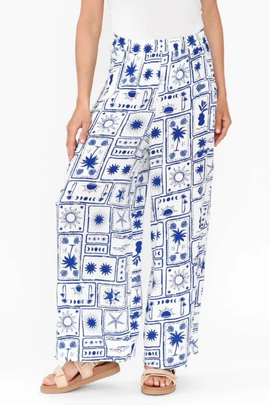 Cath Blue Tropical Pocket Pants sold by Blue Bungalow