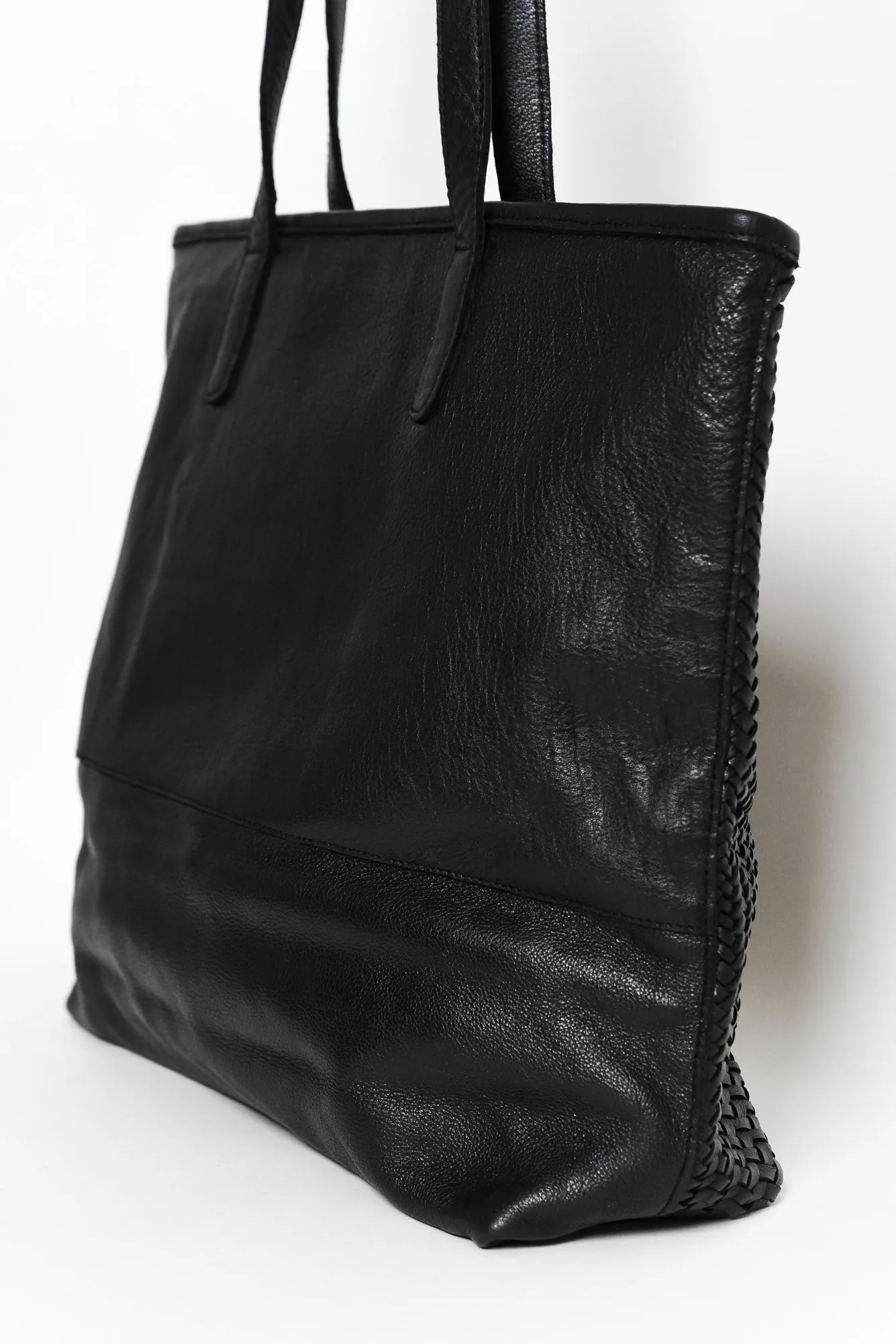 Alfie Black Woven Tote Bag sold by Blue Bungalow product image thumbnail 2