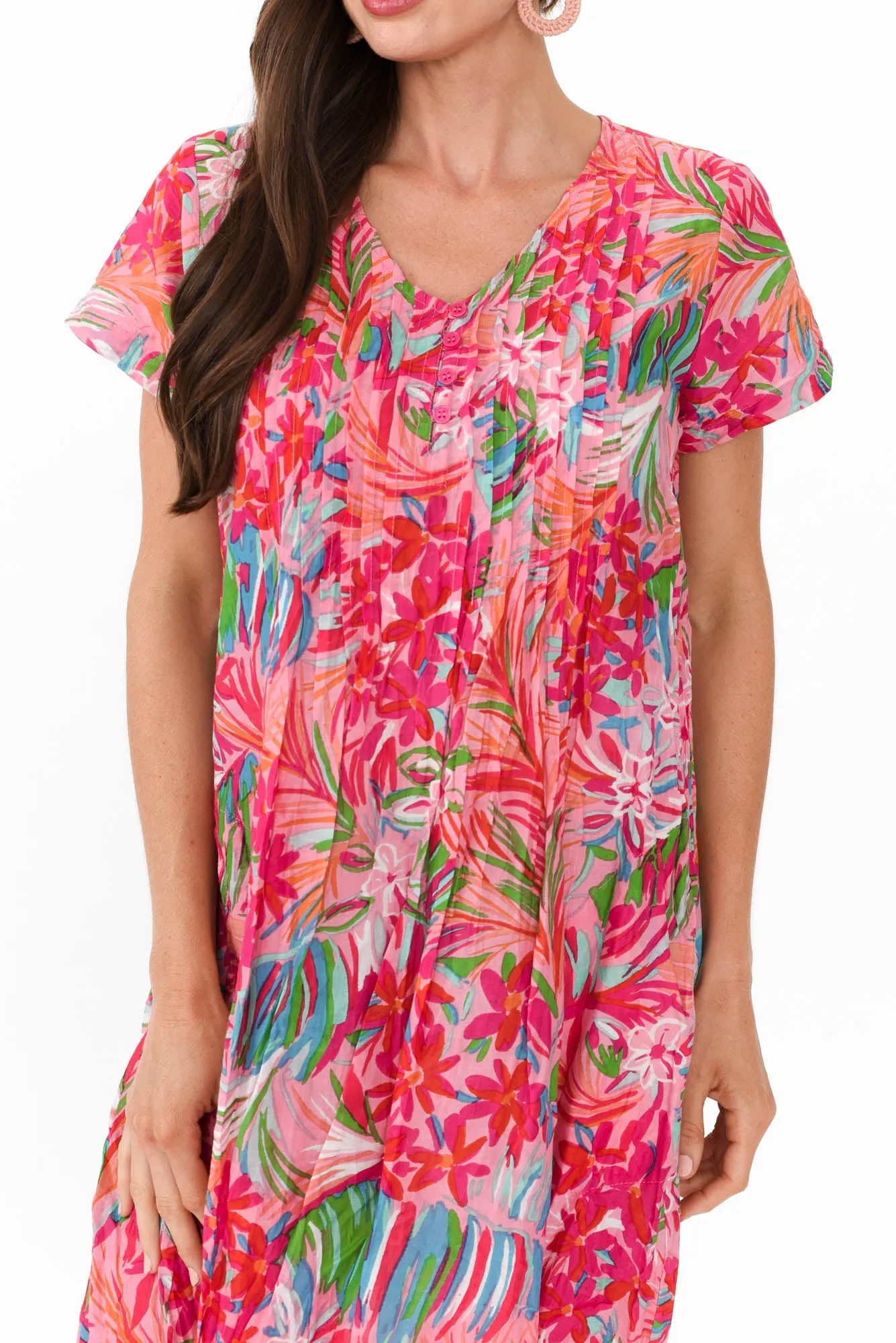 Sabina Pink Petal Crinkle Cotton Dress sold by Blue Bungalow product image thumbnail 5