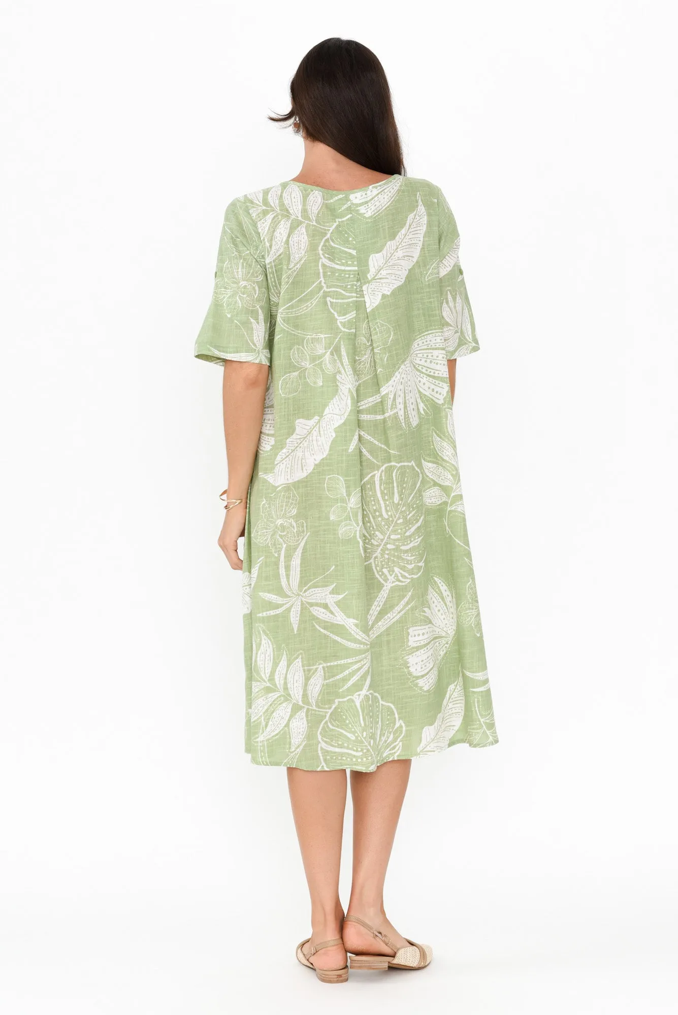 Mackie Green Leaf Cotton Pocket Dress sold by Blue Bungalow product image thumbnail 4