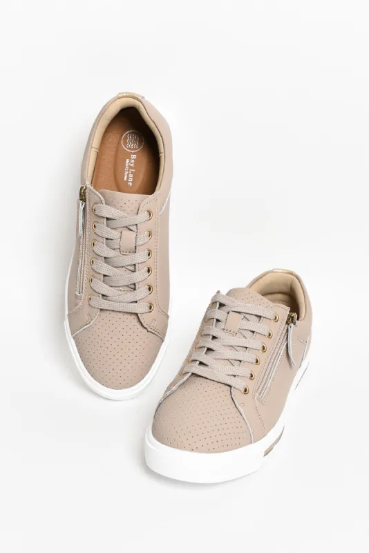 Kiki Nude Leather Zip Sneaker sold by Blue Bungalow
