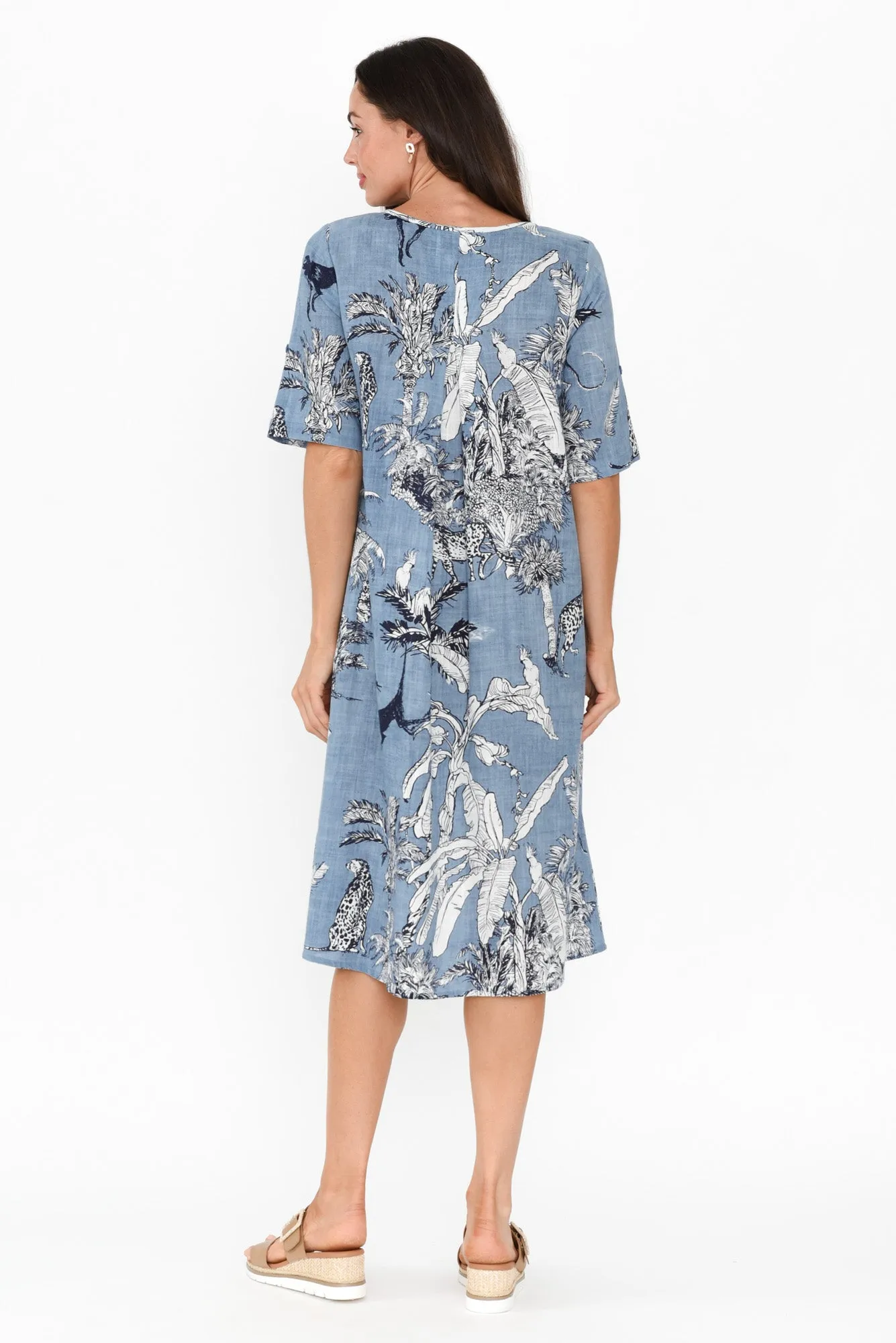Mackie Blue Jungle Cotton Pocket Dress sold by Blue Bungalow product image thumbnail 4