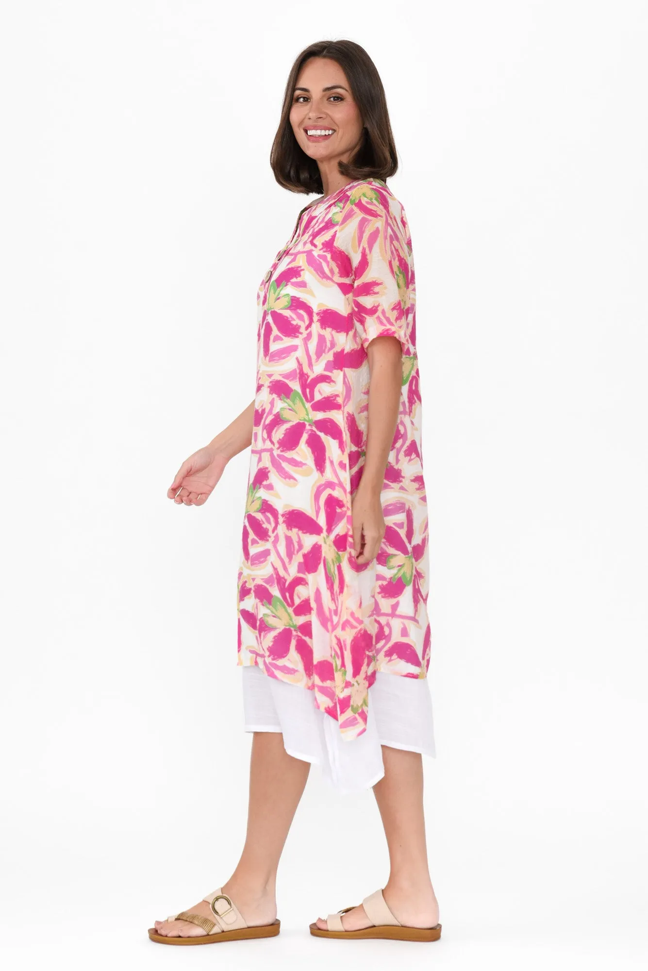 Nala Fuchsia Floral Layers Dress sold by Blue Bungalow product image thumbnail 3