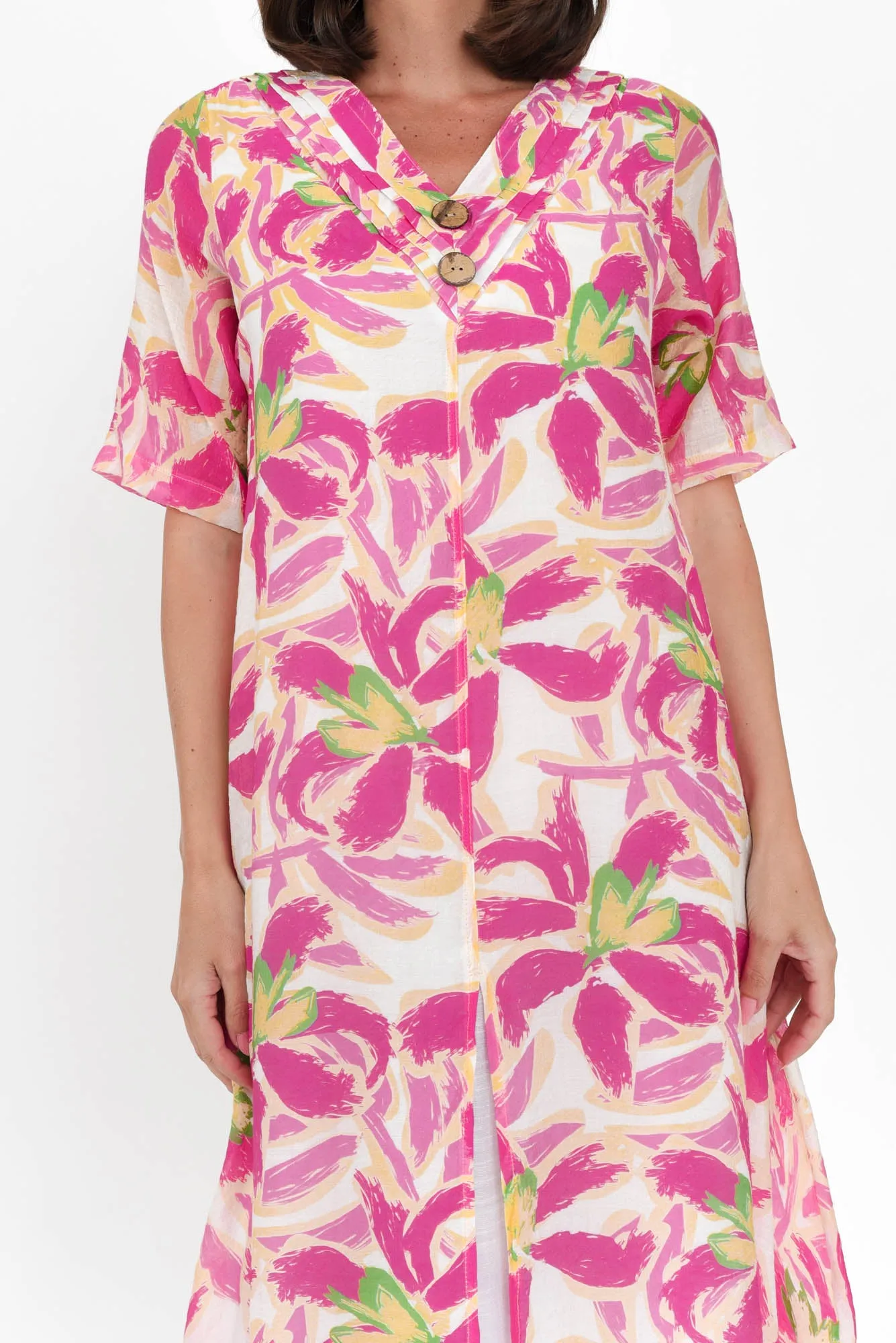 Nala Fuchsia Floral Layers Dress sold by Blue Bungalow product image thumbnail 5