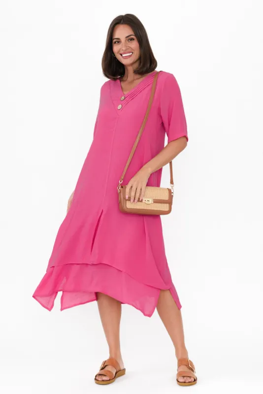 Nala Hot Pink Layers Dress sold by Blue Bungalow