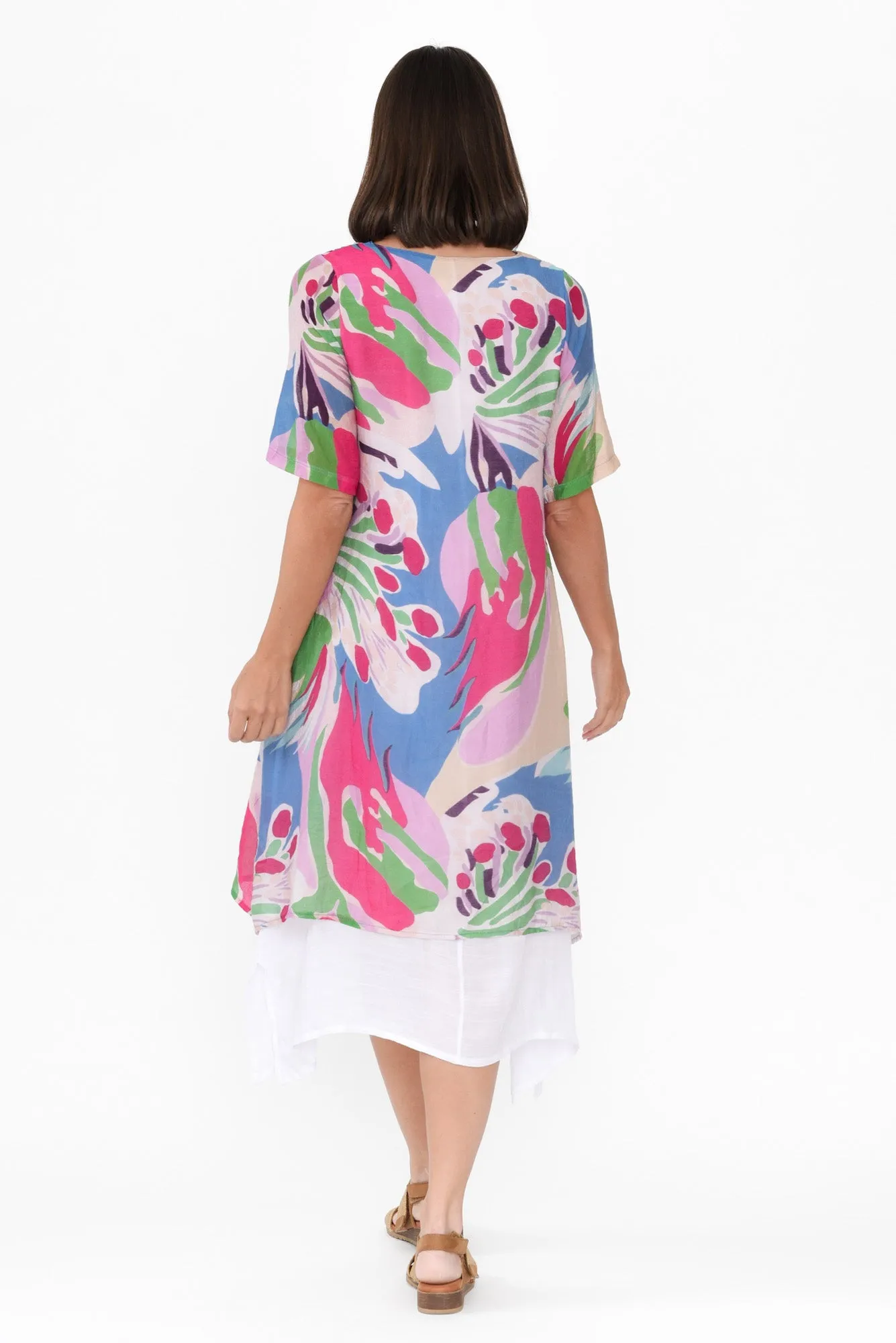 Nala Blue Tropical Layers Dress sold by Blue Bungalow product image thumbnail 4