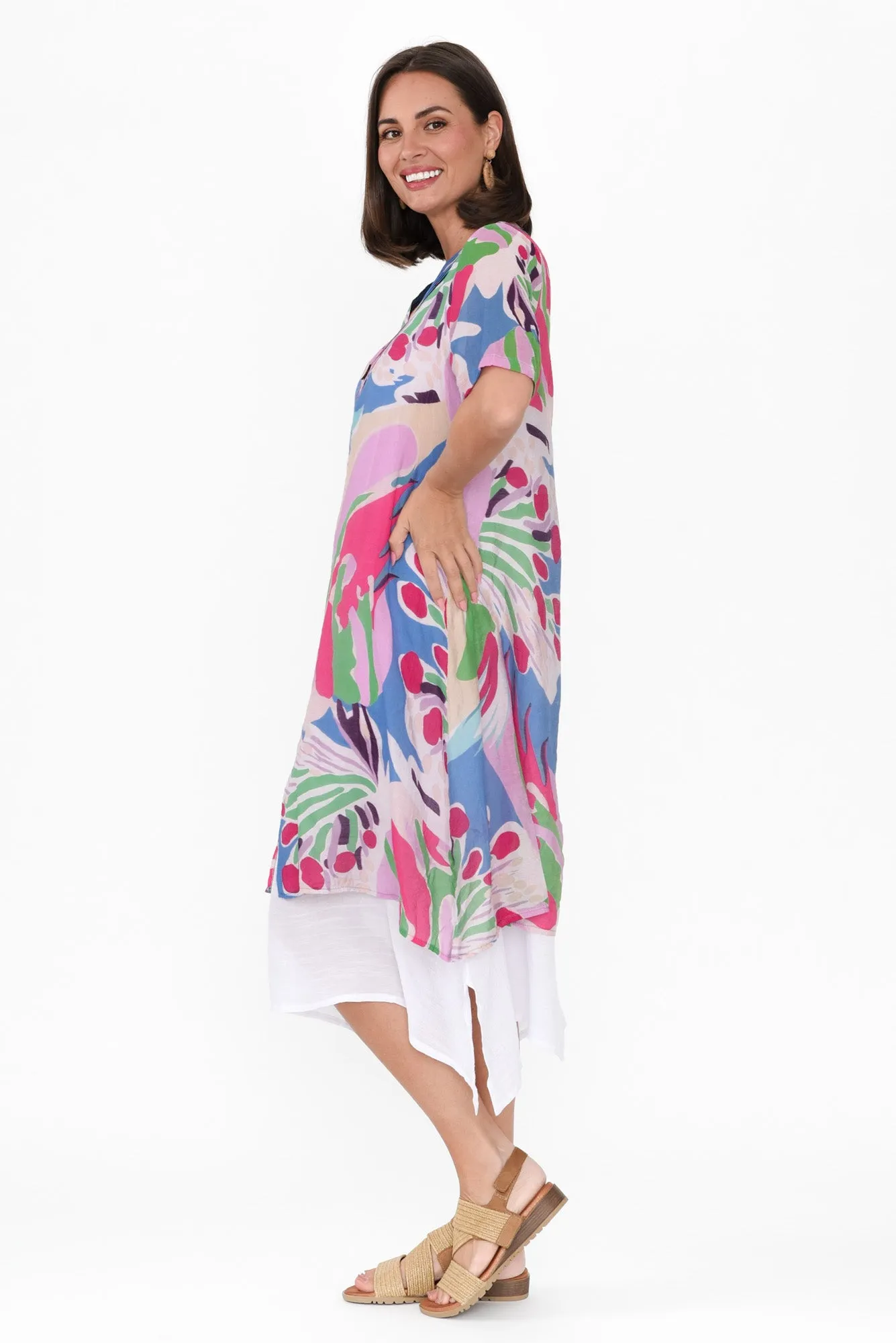 Nala Blue Tropical Layers Dress sold by Blue Bungalow product image thumbnail 3