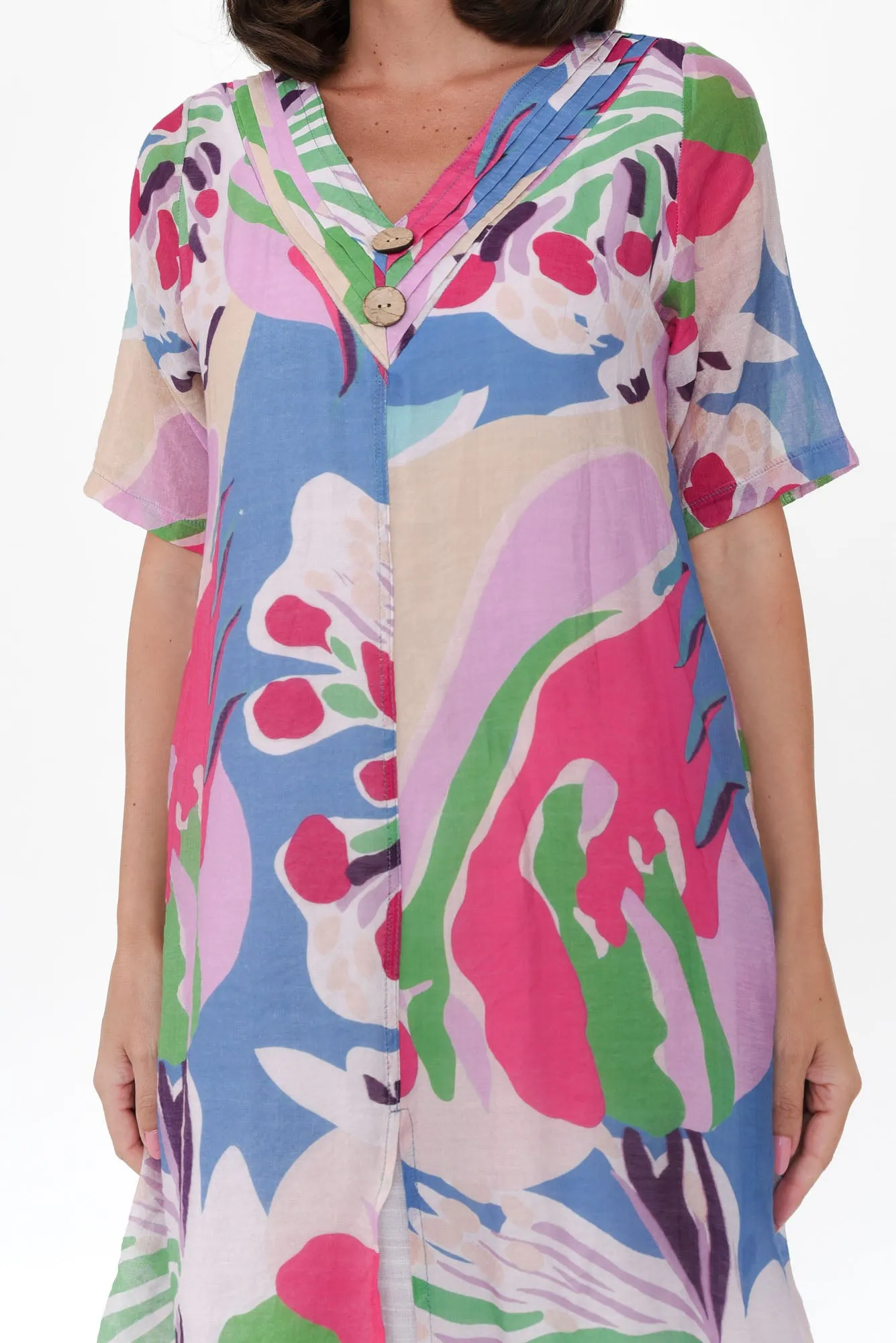 Nala Blue Tropical Layers Dress sold by Blue Bungalow product image thumbnail 5