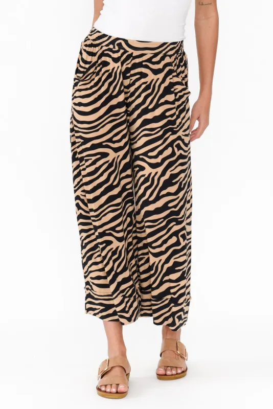 Lena Tan Zebra Micro Modal Resort Pants sold by Blue Bungalow