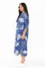 Tricia Navy Leaf Cotton Shirt Dress sold by Blue Bungalow