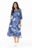 Tricia Navy Leaf Cotton Shirt Dress sold by Blue Bungalow