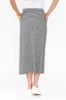 Etta Black Stripe Cotton Pocket Skirt sold by Blue Bungalow
