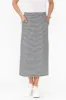 Etta Black Stripe Cotton Pocket Skirt sold by Blue Bungalow