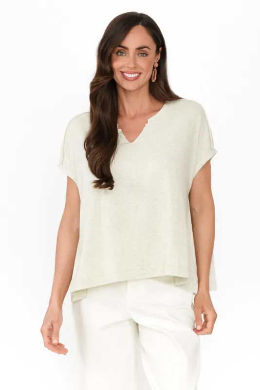 Anabeth Grey Marle Cotton Swing Top sold by Blue Bungalow