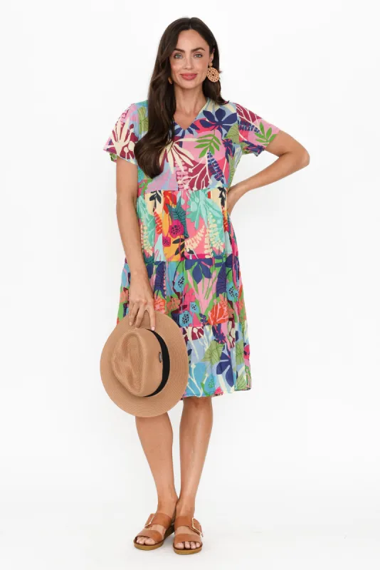 Lania Blue Garden Crinkle Cotton Dress sold by Blue Bungalow