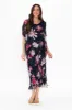 Katerina Navy Bloom Silk Overlay Maxi Dress sold by Blue Bungalow