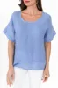 Kaya Blue Linen Top sold by Blue Bungalow