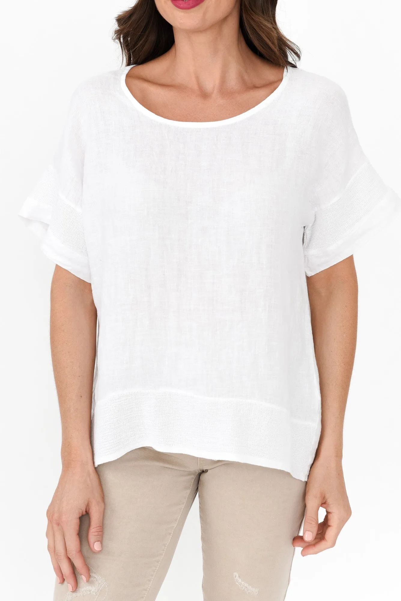 Kaya White Linen Top sold by Blue Bungalow product image thumbnail 5