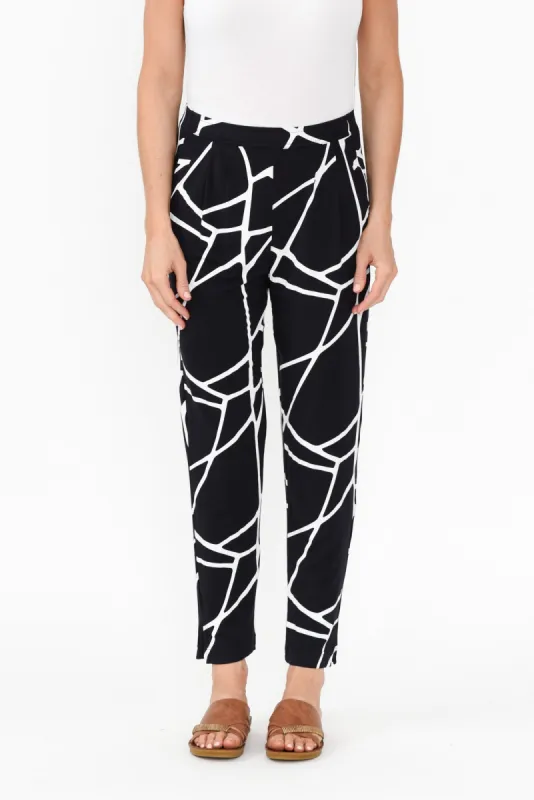 Dana Navy Marble Micro Modal Pants sold by Blue Bungalow