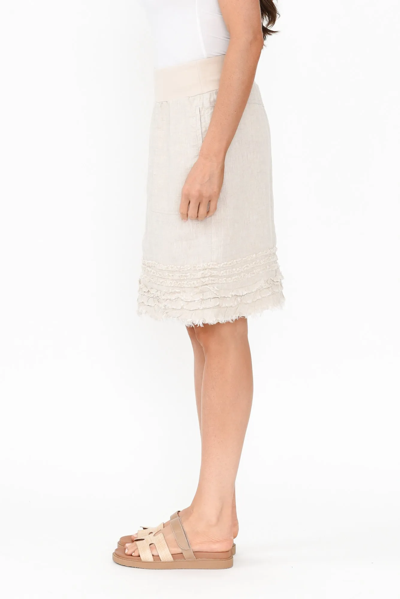 Phillipa Natural Ruffle Hem Skirt sold by Blue Bungalow product image thumbnail 3