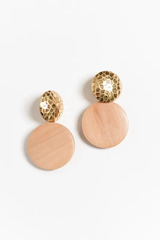 Wendell Wood Circle Earrings sold by Blue Bungalow