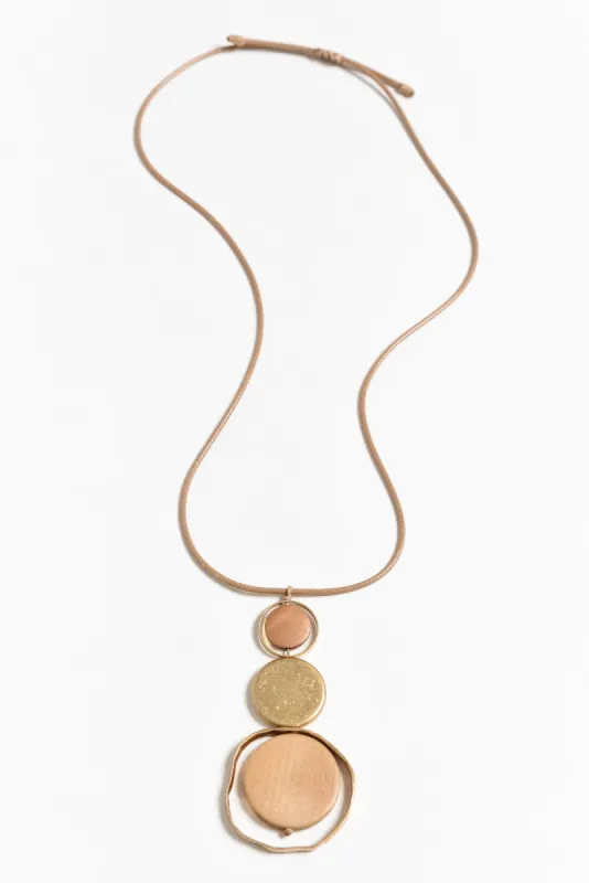 Huxley Wooden Pendant Necklace sold by Blue Bungalow