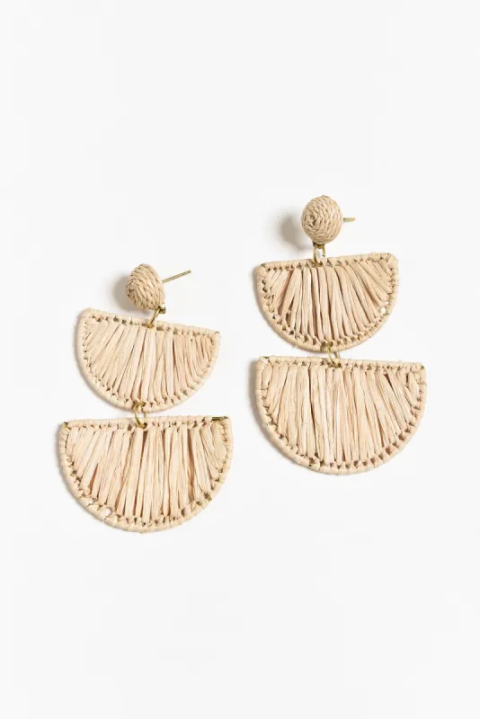Paolo Natural Raffia Earrings sold by Blue Bungalow