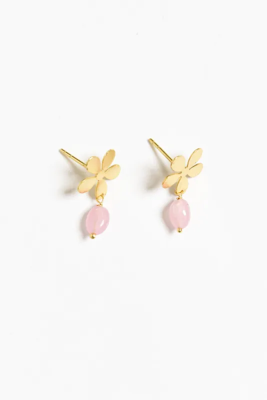 Liv Gold Flower Drop Earrings sold by Blue Bungalow