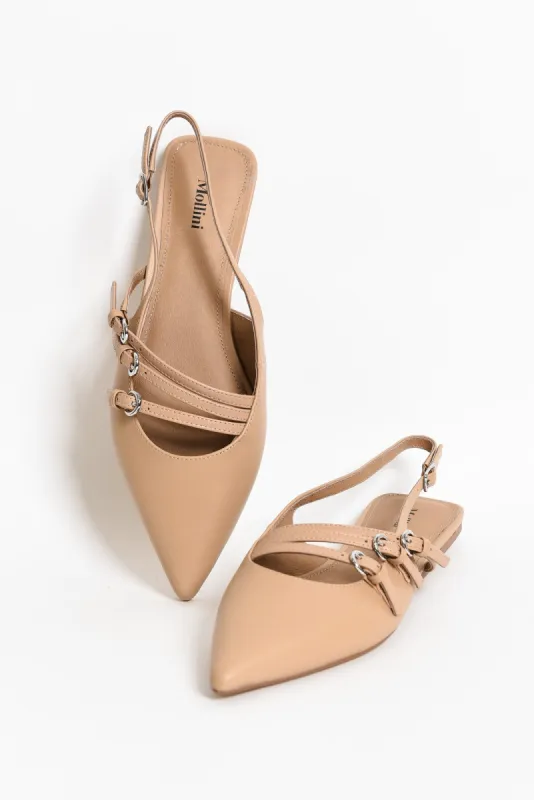 Moena Tan Leather Slingback Mule sold by Blue Bungalow