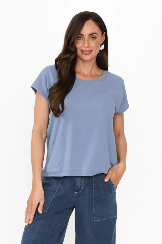 Mystie Steel Cotton Tee sold by Blue Bungalow