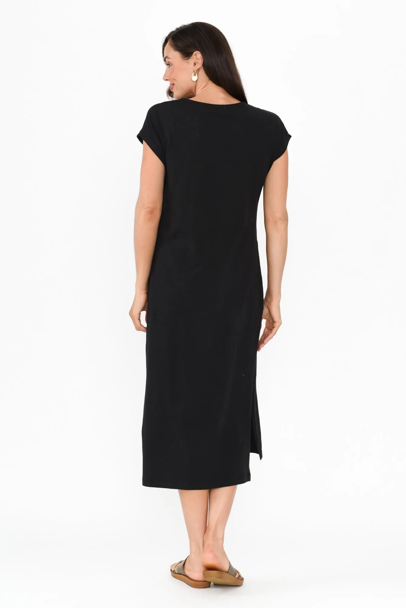 Lavin Black Cotton Stretch Dress sold by Blue Bungalow product image thumbnail 4