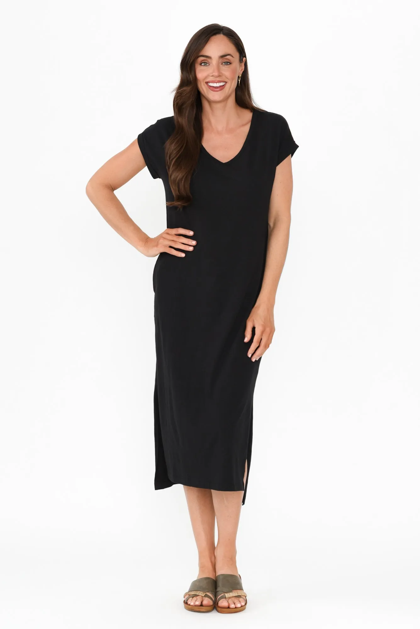 Lavin Black Cotton Stretch Dress sold by Blue Bungalow product image thumbnail 2
