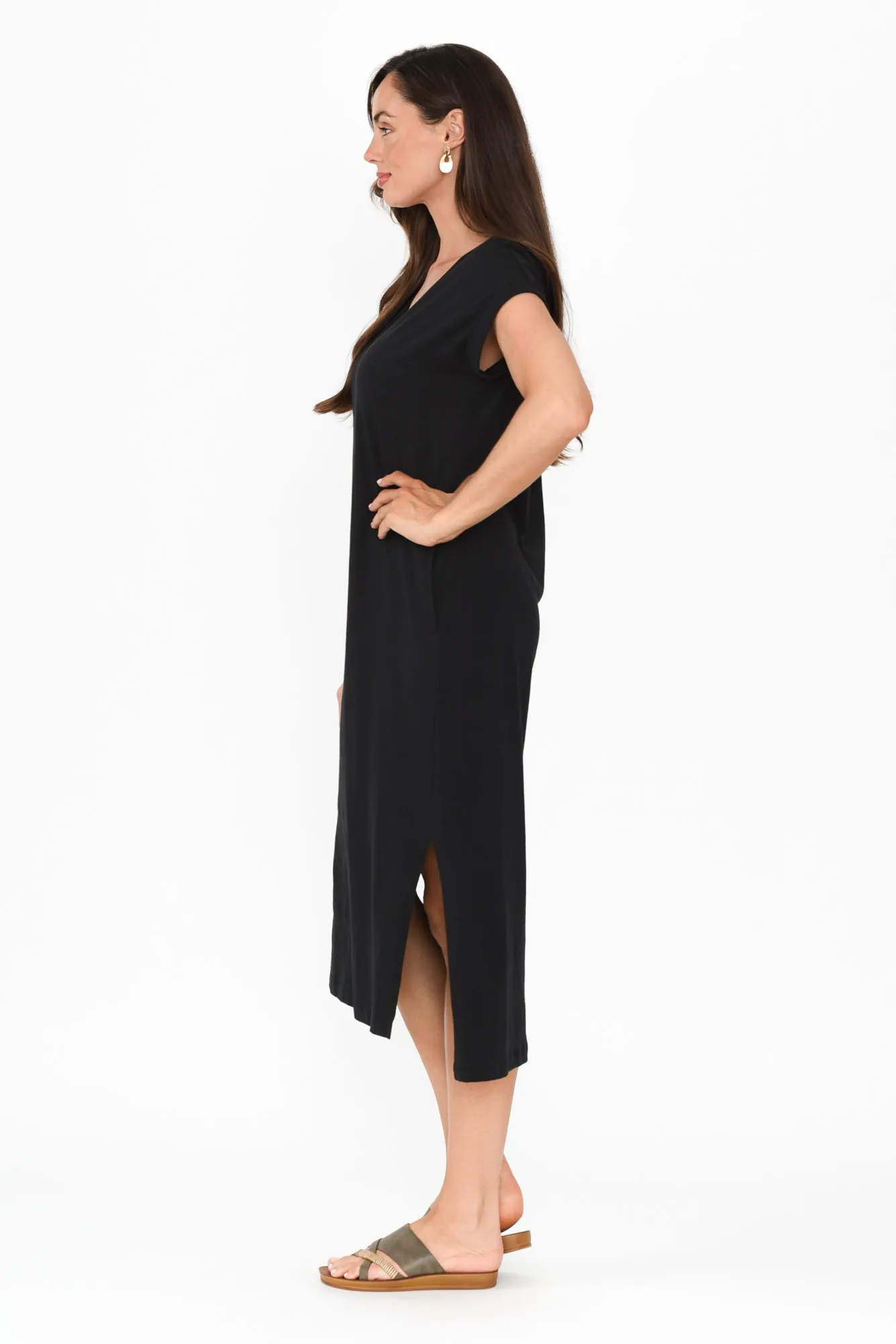 Lavin Black Cotton Stretch Dress sold by Blue Bungalow product image thumbnail 3
