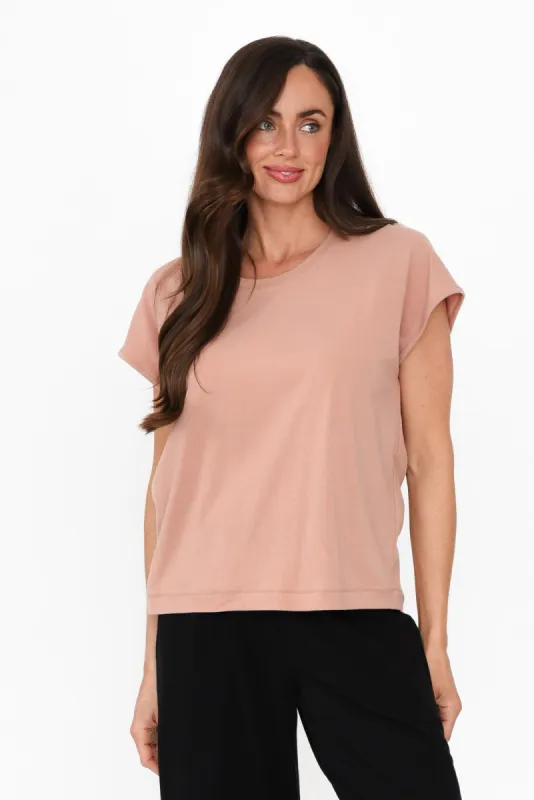 Mystie Beige Cotton Tee sold by Blue Bungalow