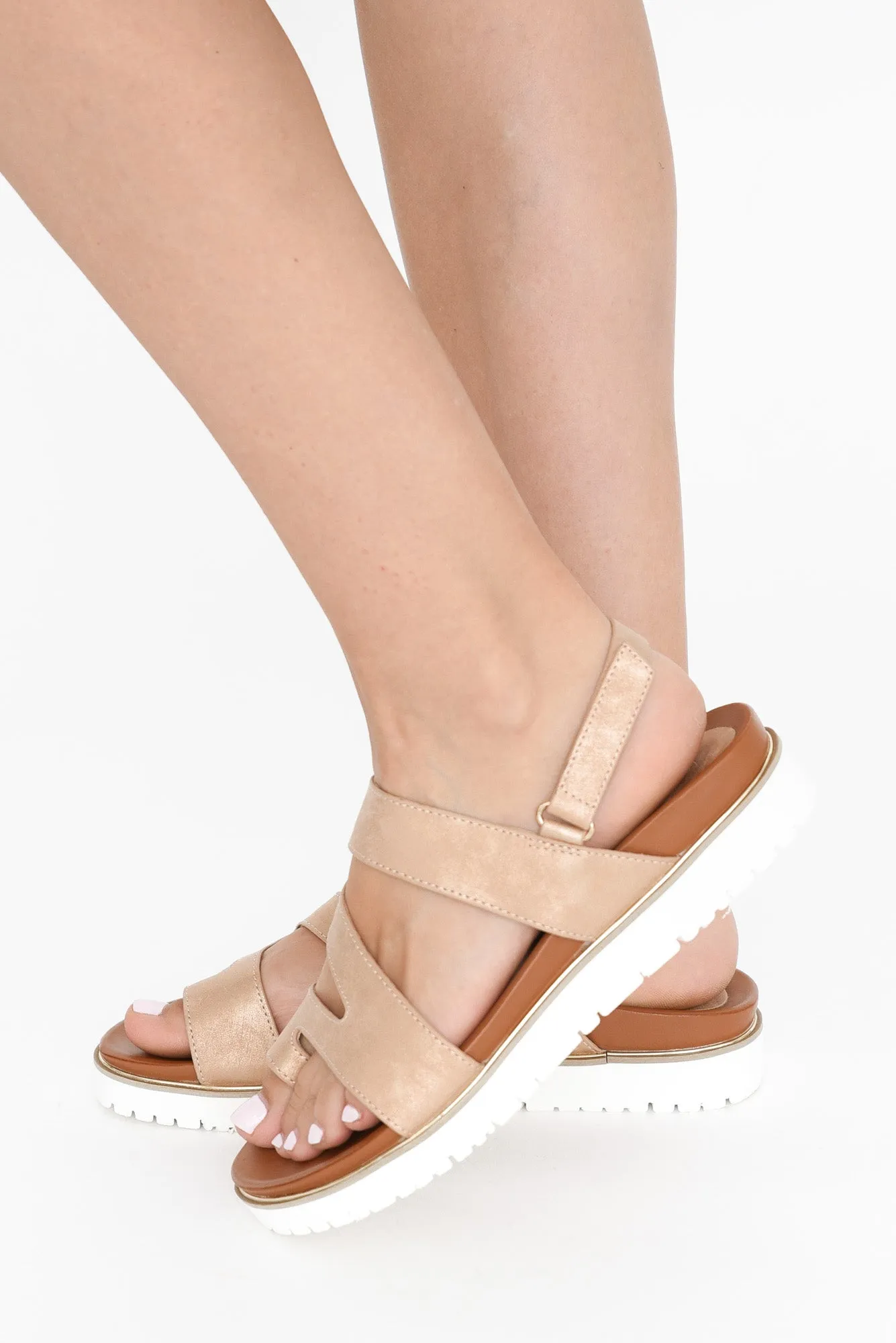Carra Rose Gold Crossover Sandal sold by Blue Bungalow product image thumbnail 4