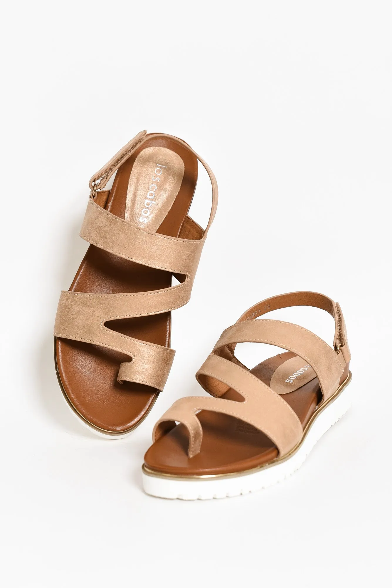 Carra Rose Gold Crossover Sandal sold by Blue Bungalow