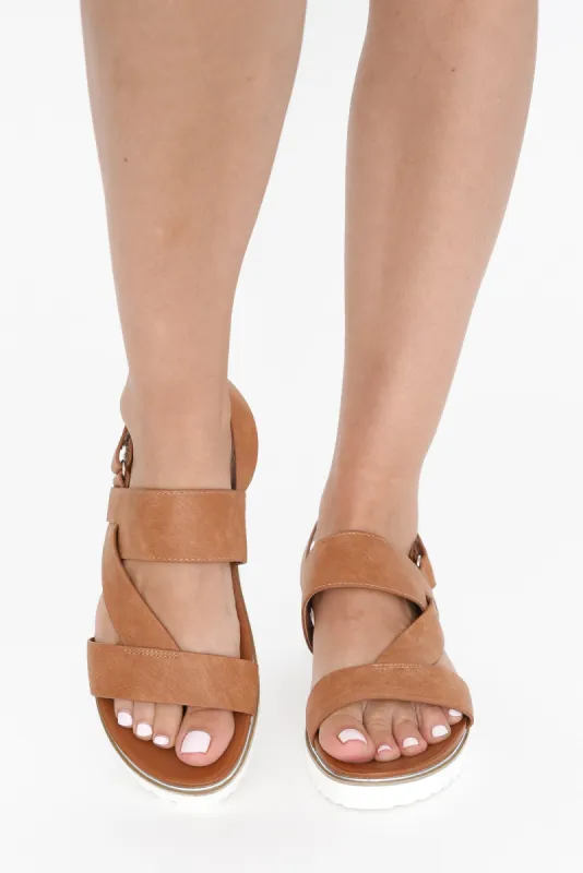Carrise Brandy Crossover Sandal sold by Blue Bungalow