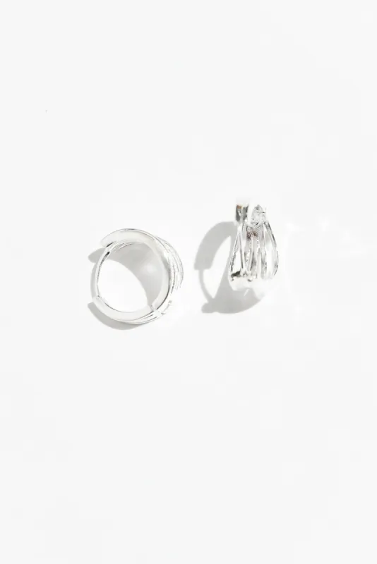 Aeria Silver Hoop Earrings sold by Blue Bungalow
