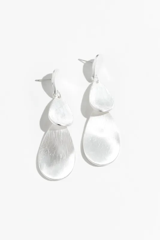 Cailen Silver Layered Drop Earrings sold by Blue Bungalow