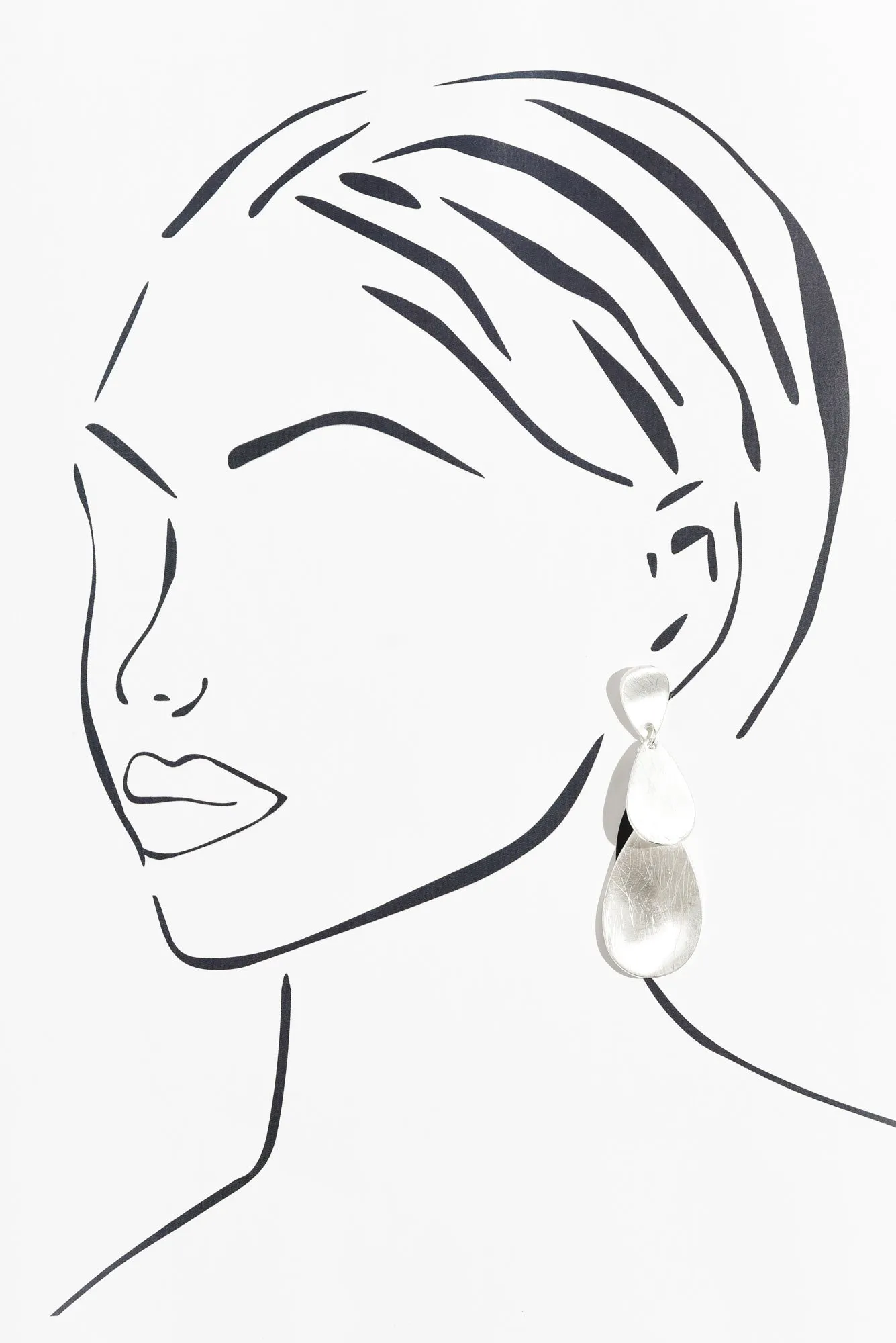 Cailen Silver Layered Drop Earrings sold by Blue Bungalow product image thumbnail 2