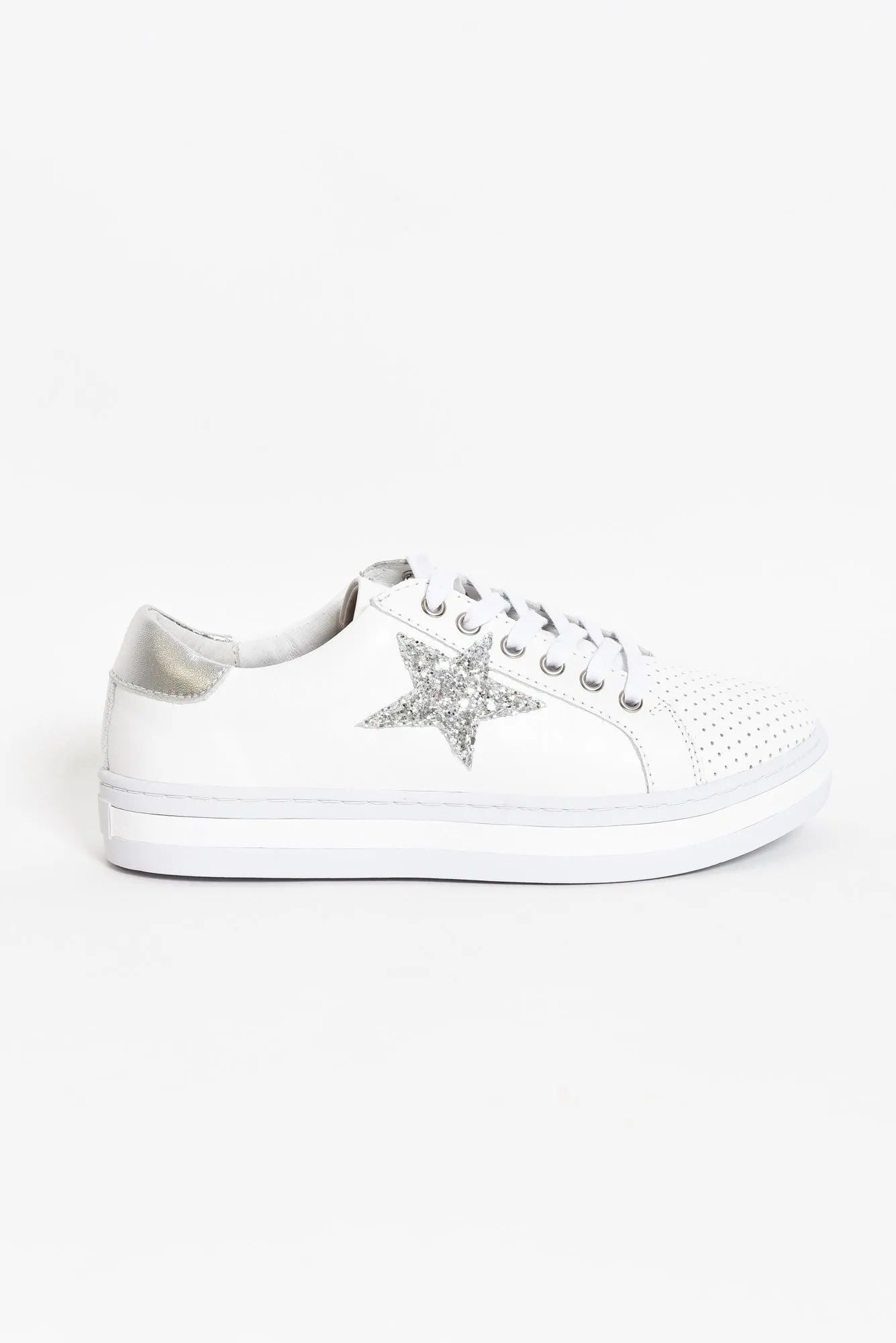 Pixie Star Silver Glitter Leather Sneaker sold by Blue Bungalow product image thumbnail 2