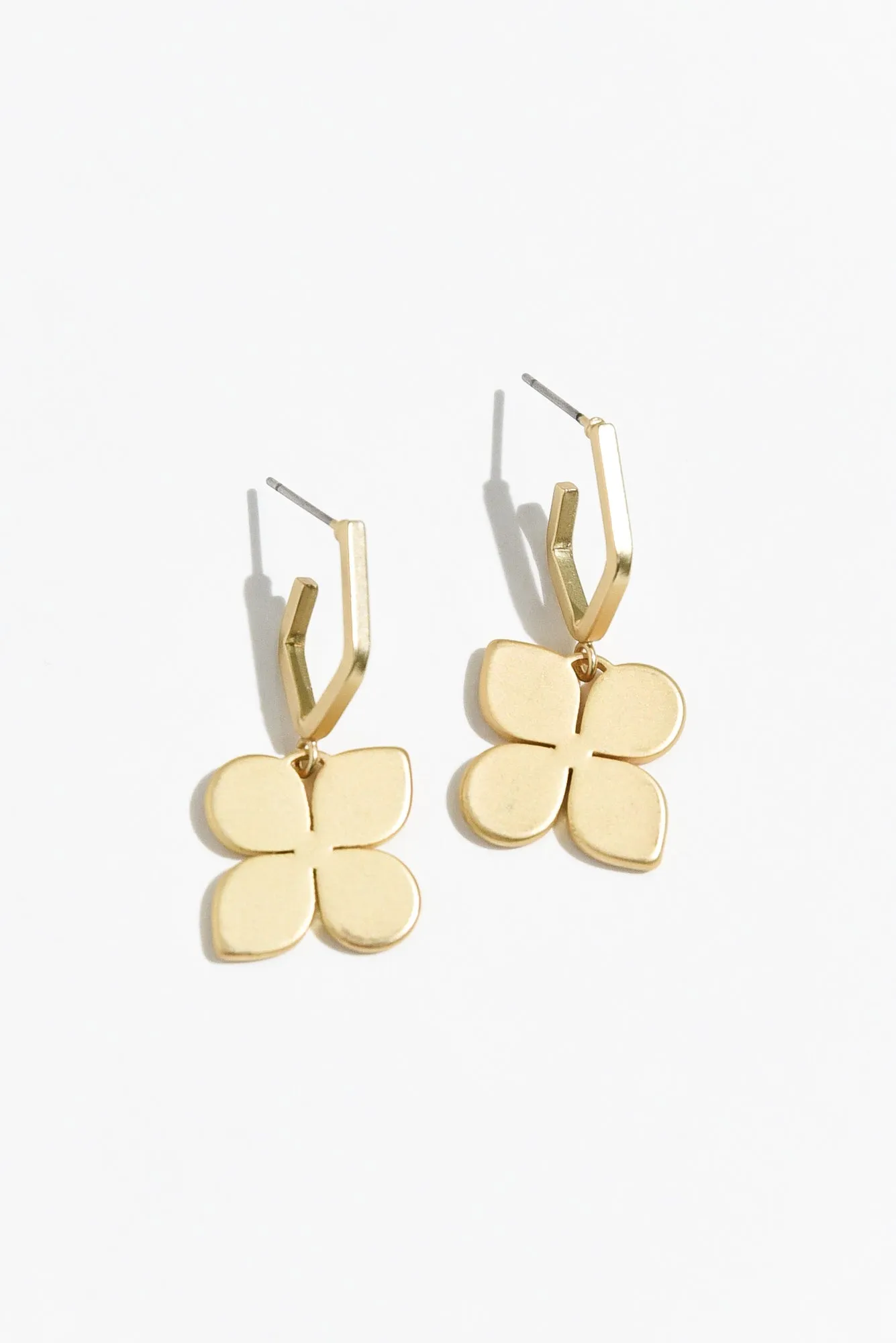 Taylee Gold Clover Hoop Earrings sold by Blue Bungalow