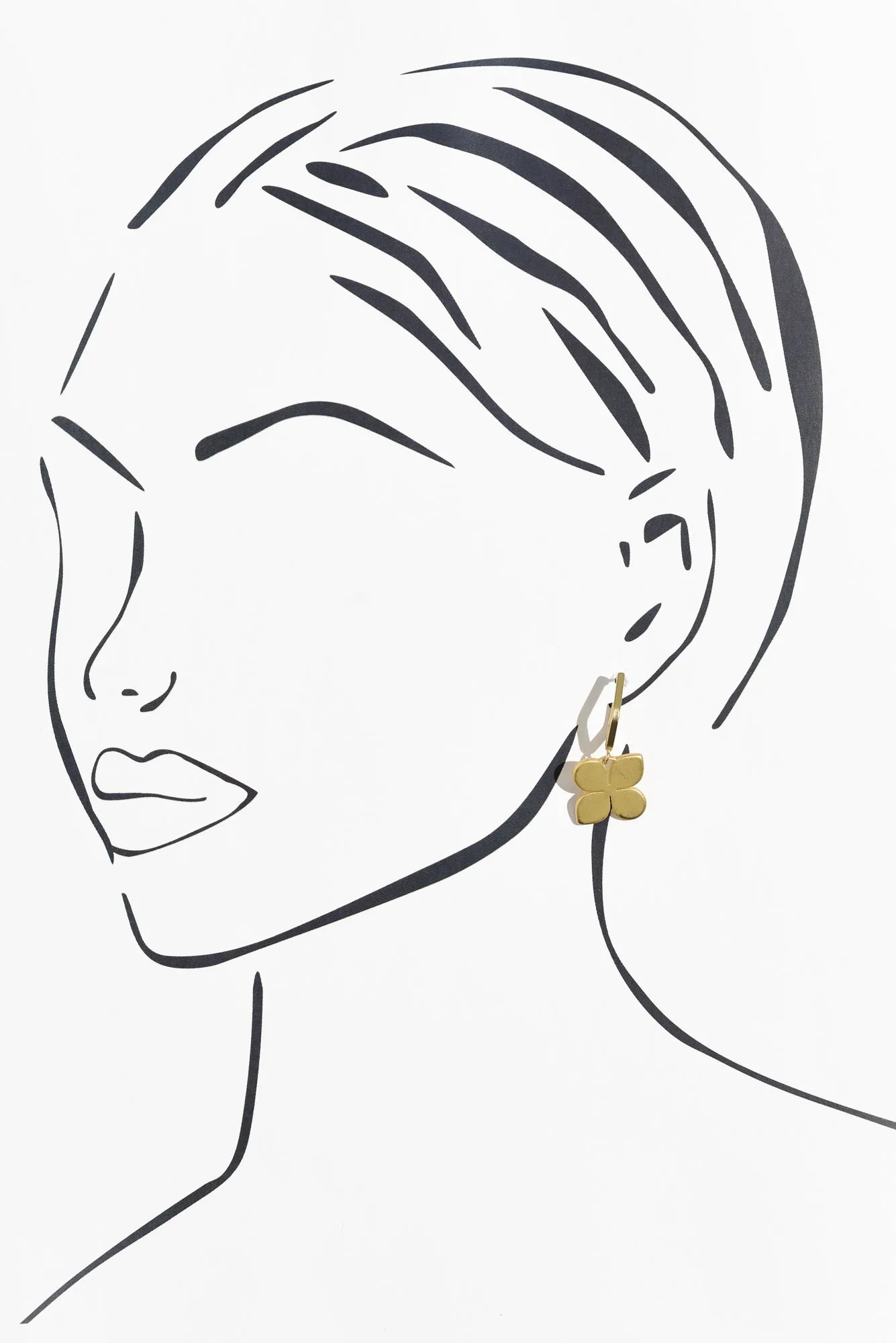 Taylee Gold Clover Hoop Earrings sold by Blue Bungalow product image thumbnail 2