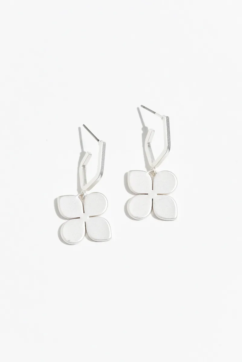 Taylee Silver Clover Hoop Earrings sold by Blue Bungalow