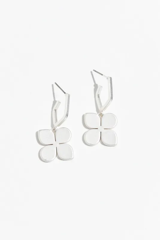 Taylee Silver Clover Hoop Earrings sold by Blue Bungalow