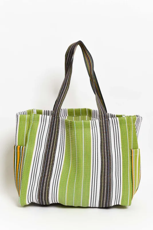 Zorita Green Stripe Tote Bag sold by Blue Bungalow
